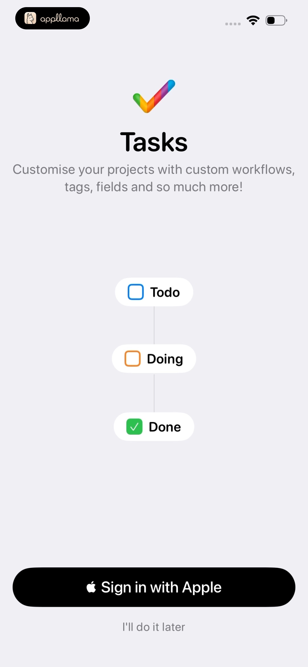 Tasks Onboarding