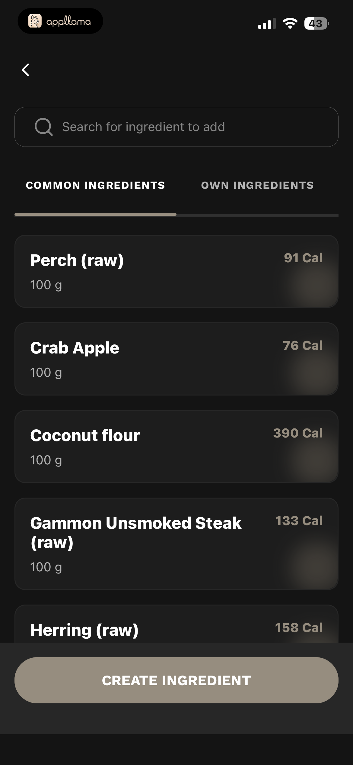 Ingredient Search