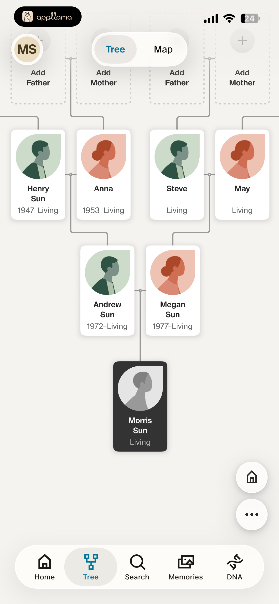 Vertical Family Tree