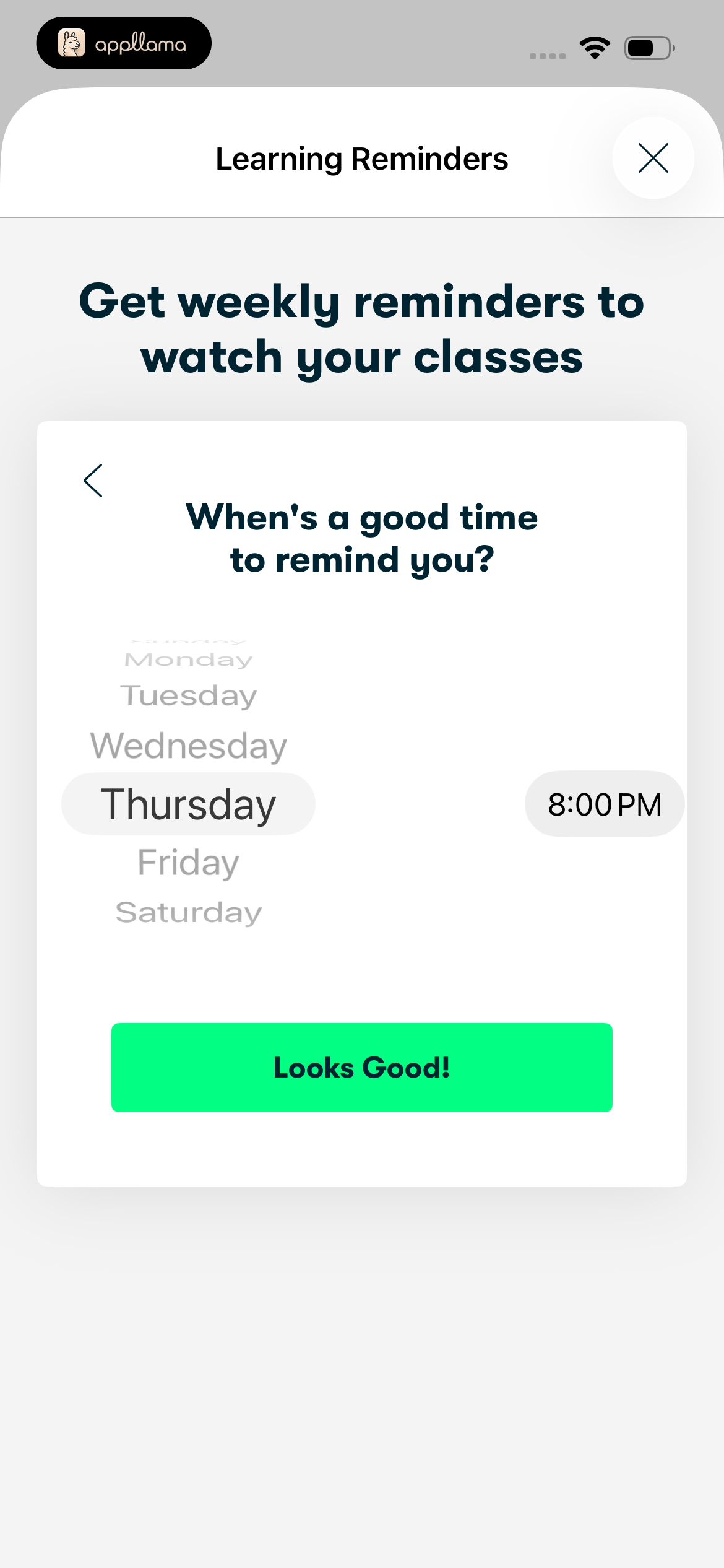 Reminder Schedule Picker