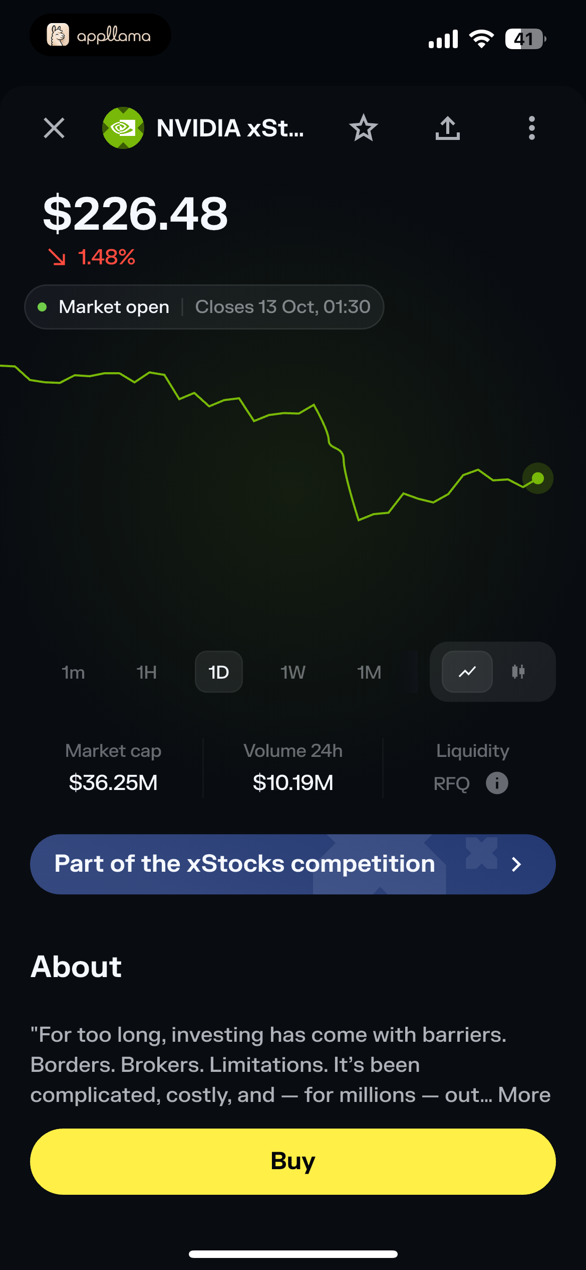 NVIDIA xStock Details