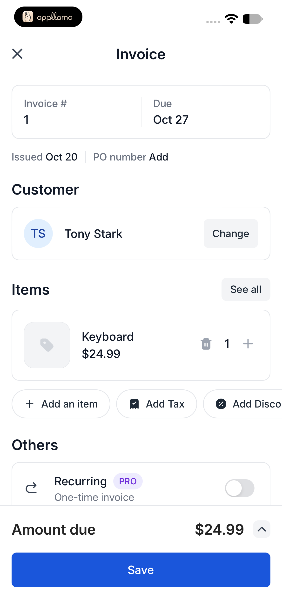 Invoice Editor