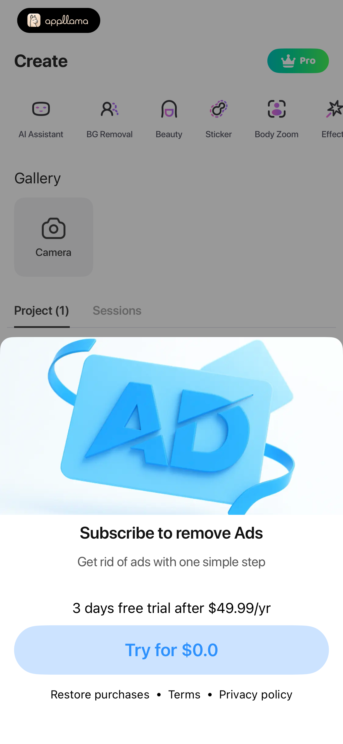 Remove Ads Paywall