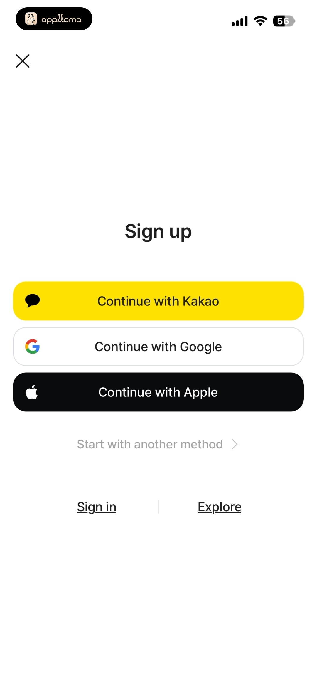 Sign Up Methods