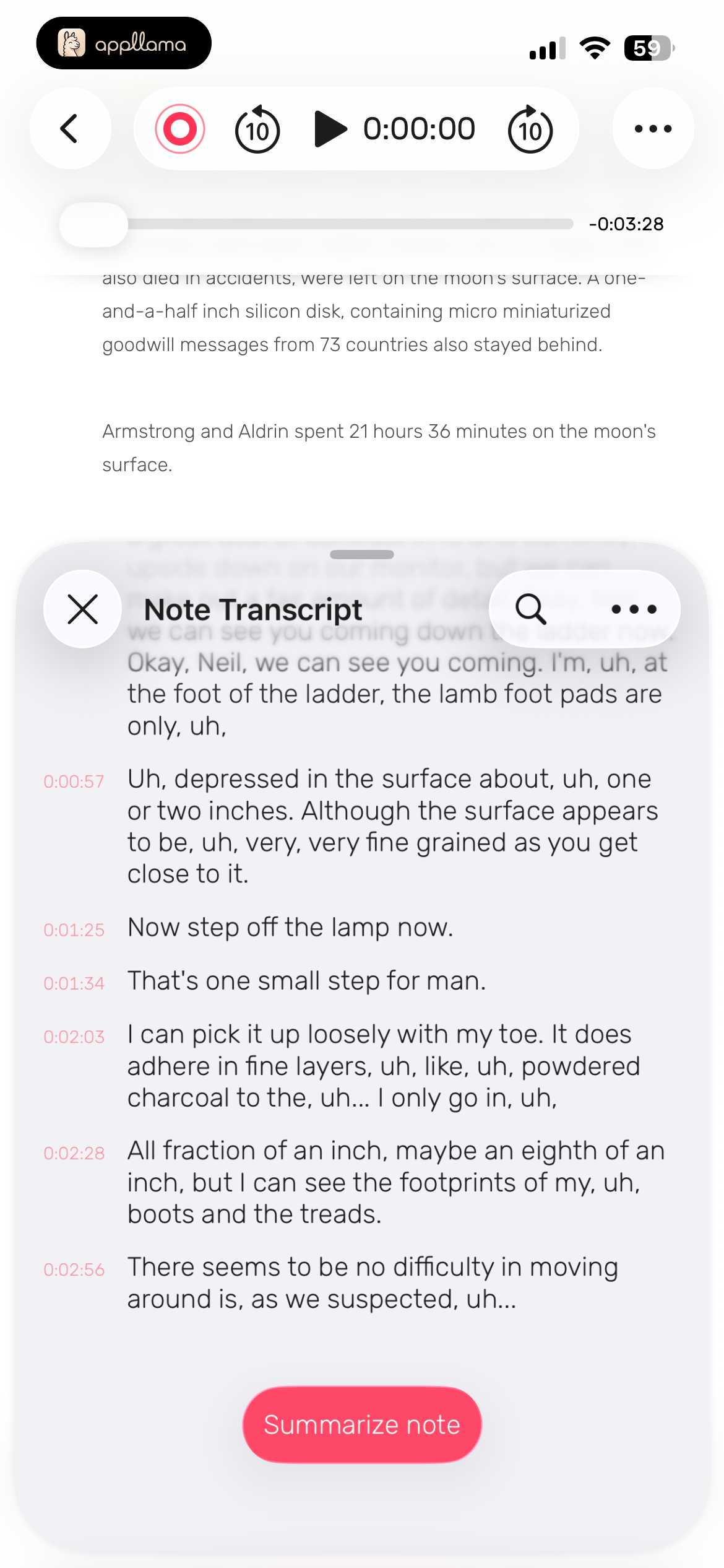 Note Transcript