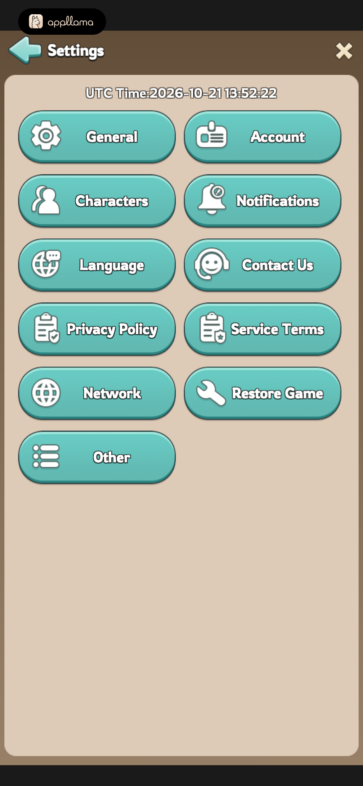 Settings Menu