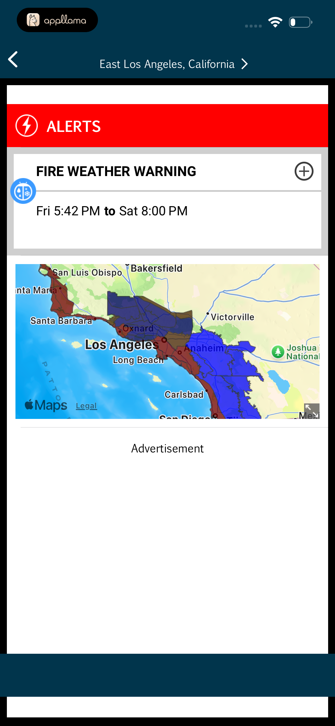Weather Alerts List
