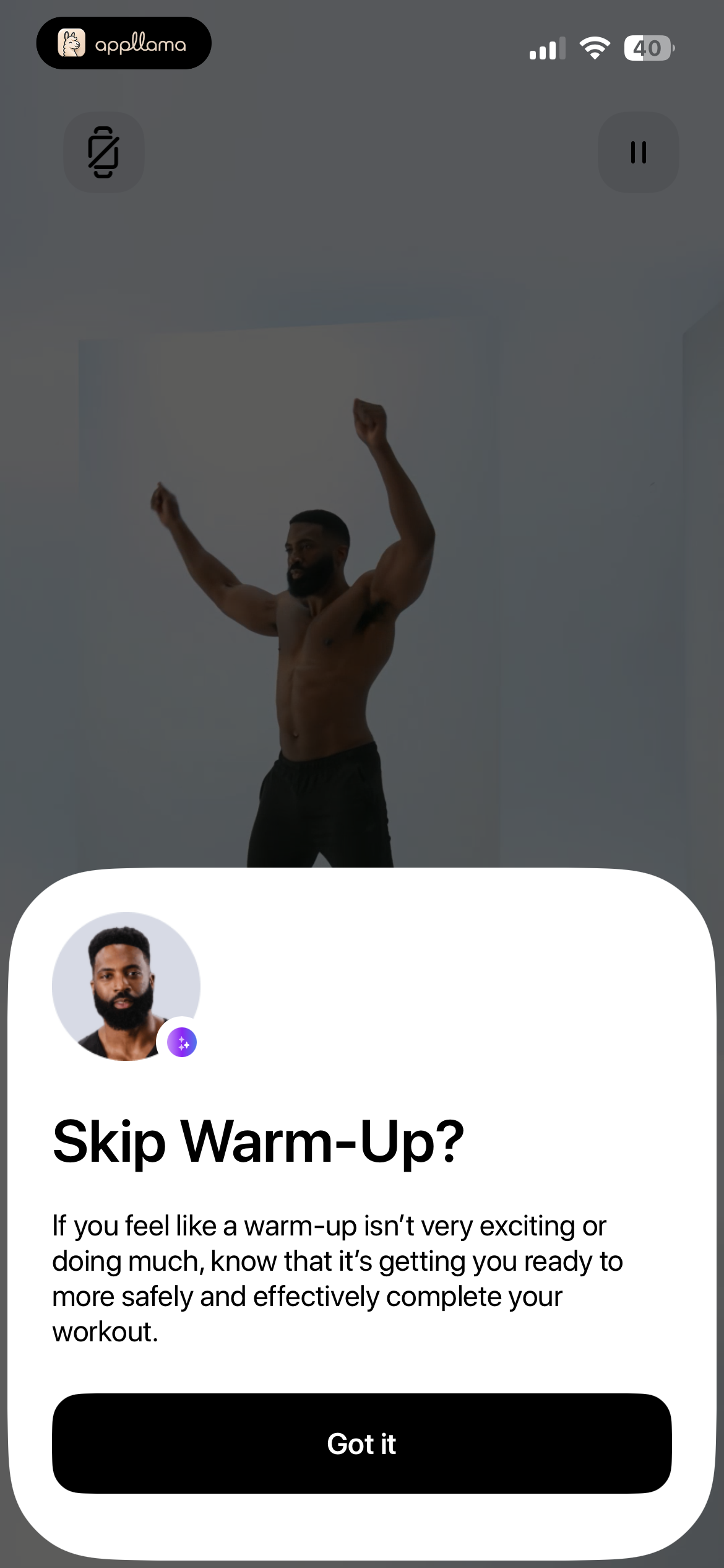 Skip Warm-Up Prompt