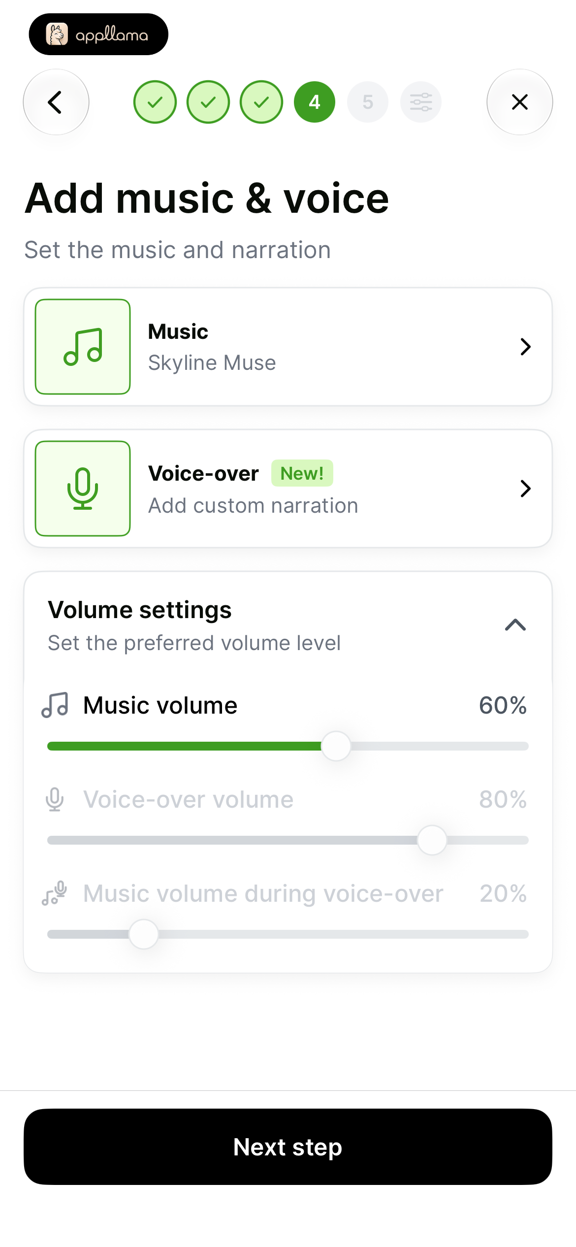 Audio Volume Settings