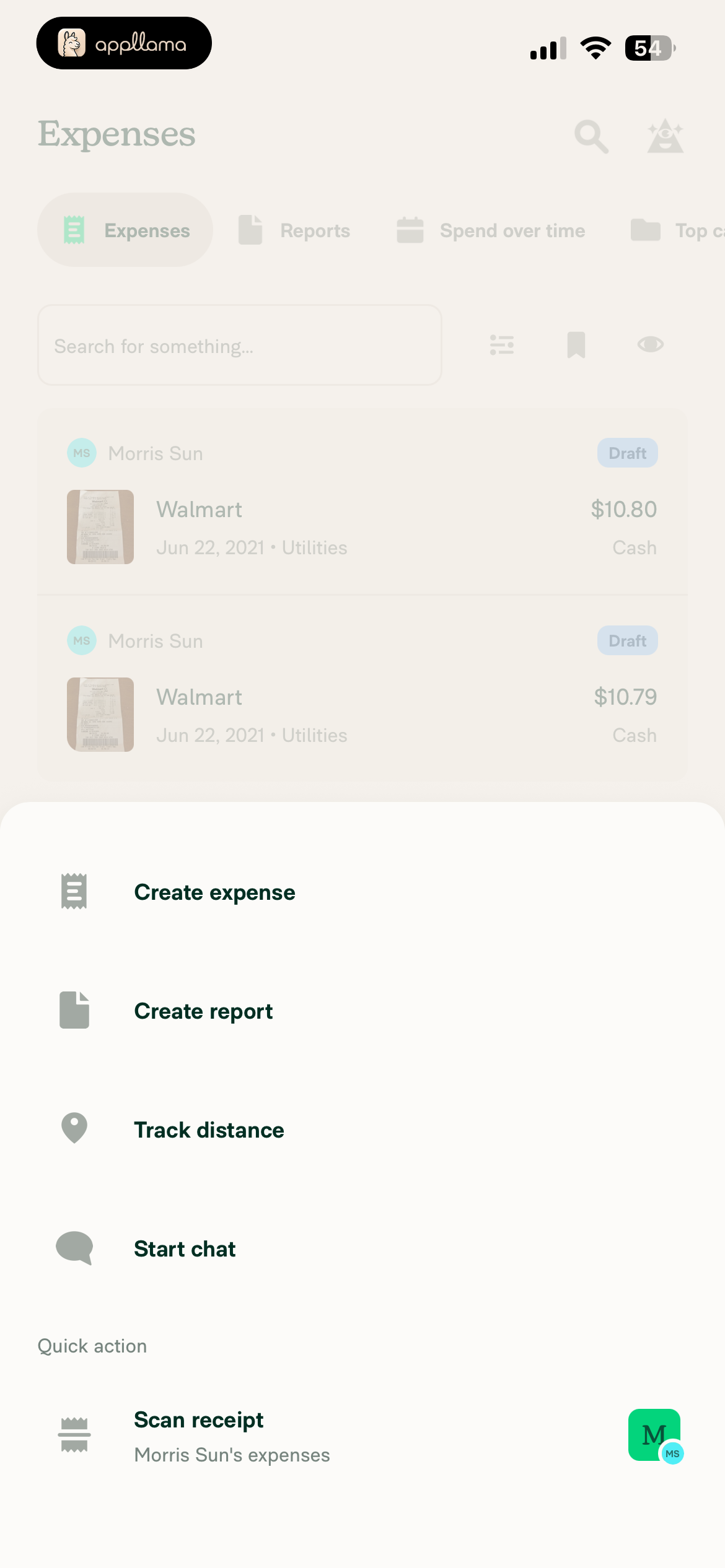 Expenses Actions