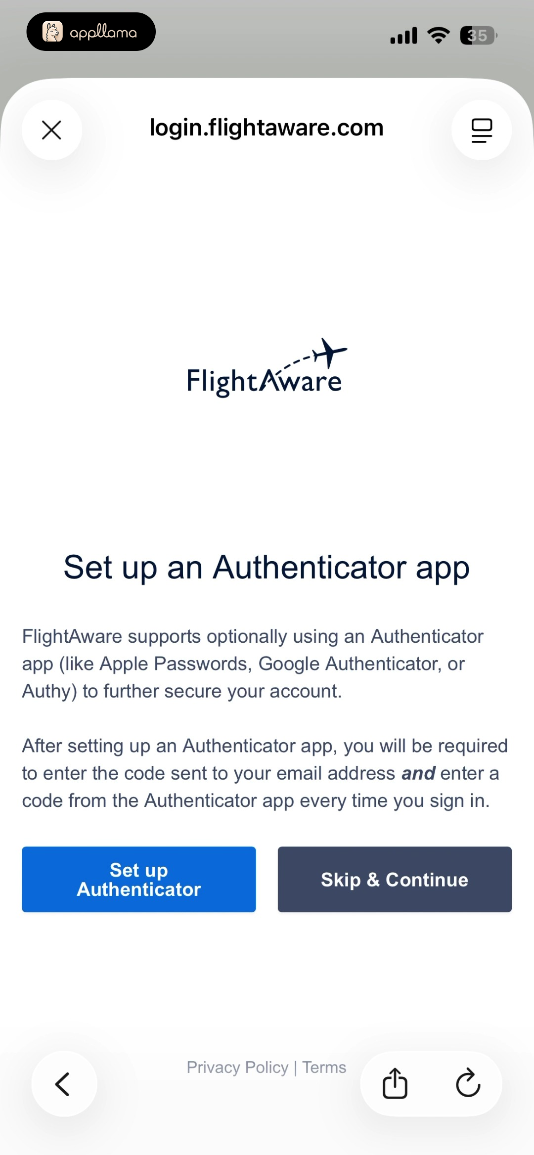 Authenticator Setup
