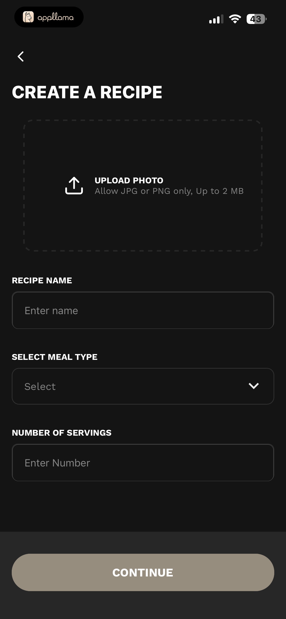 Create Recipe