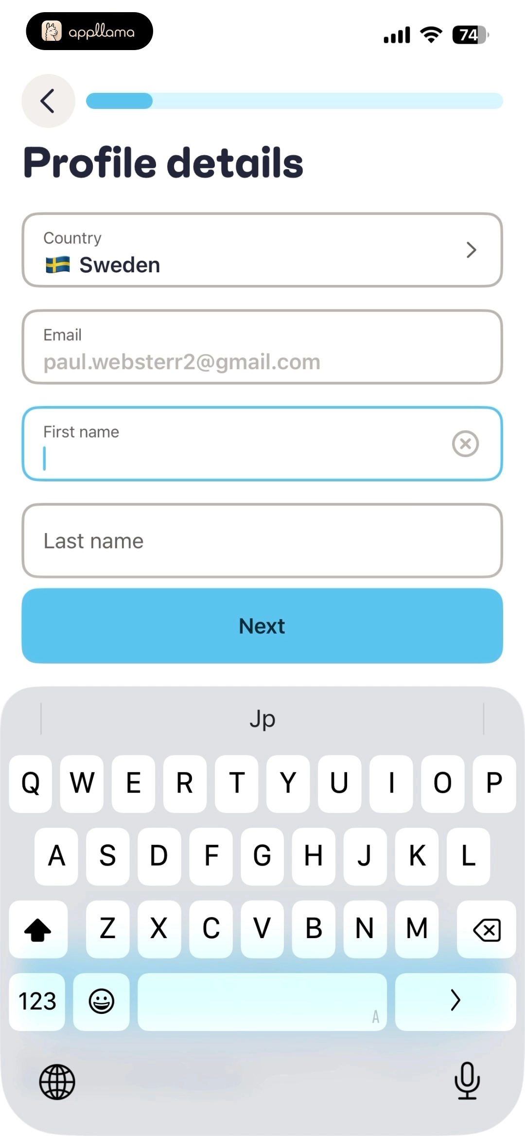 Profile Details Input