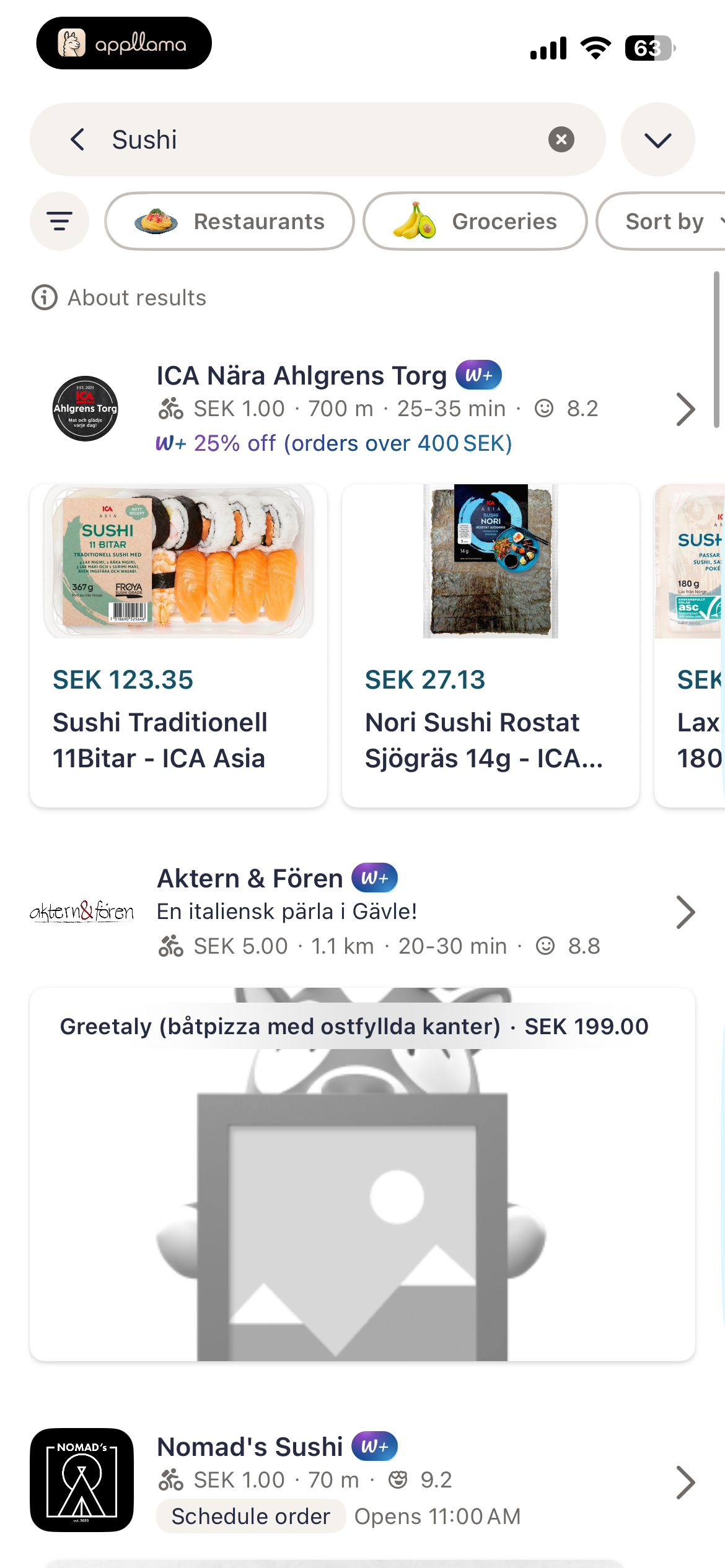 Sushi Search Results