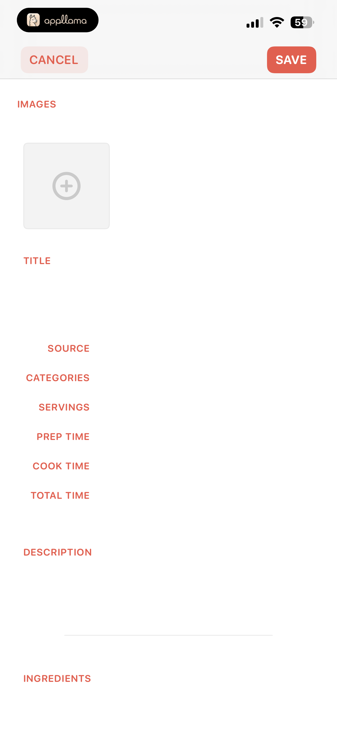 New Recipe Editor
