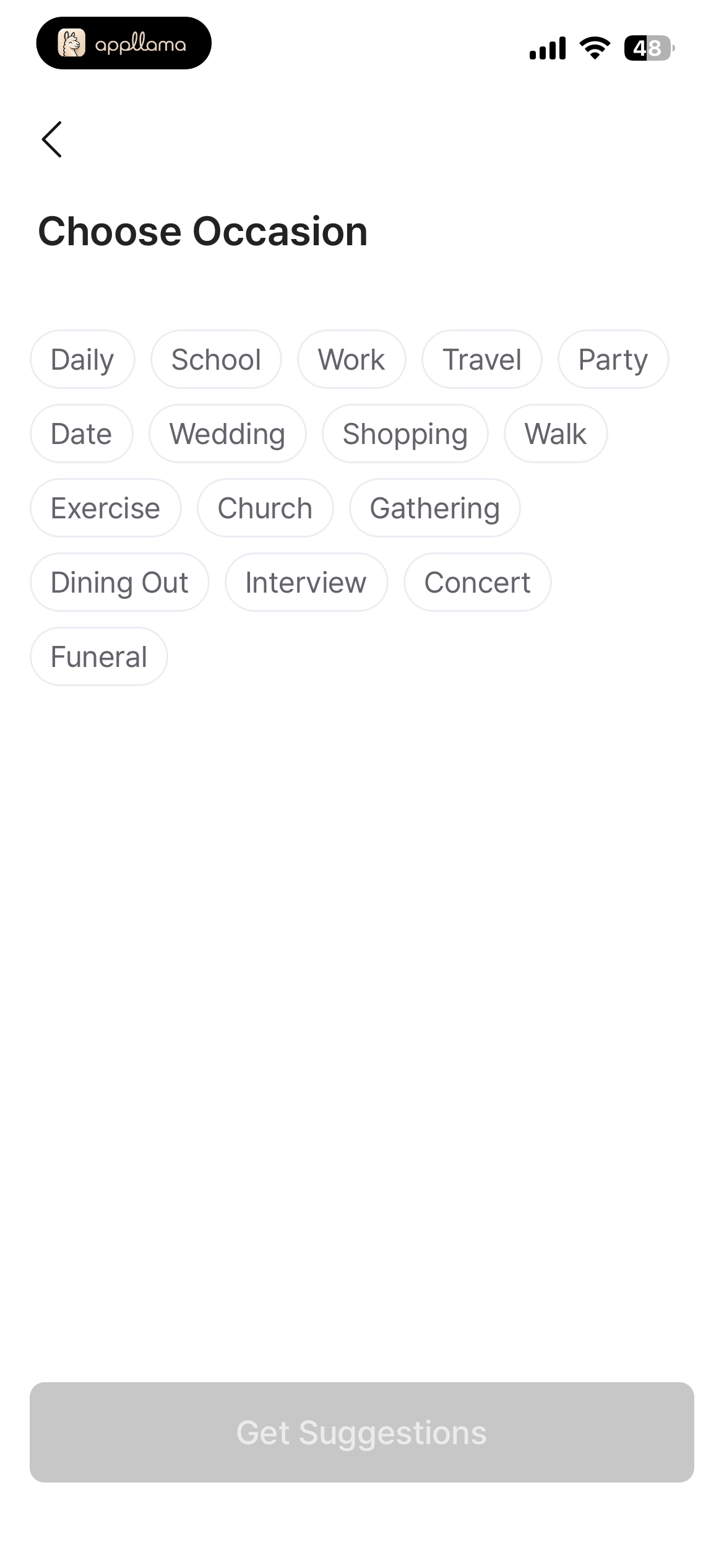 Choose Occasion
