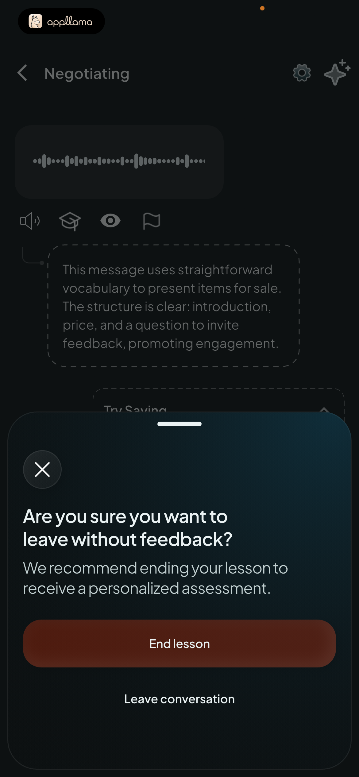 Leave Conversation Prompt