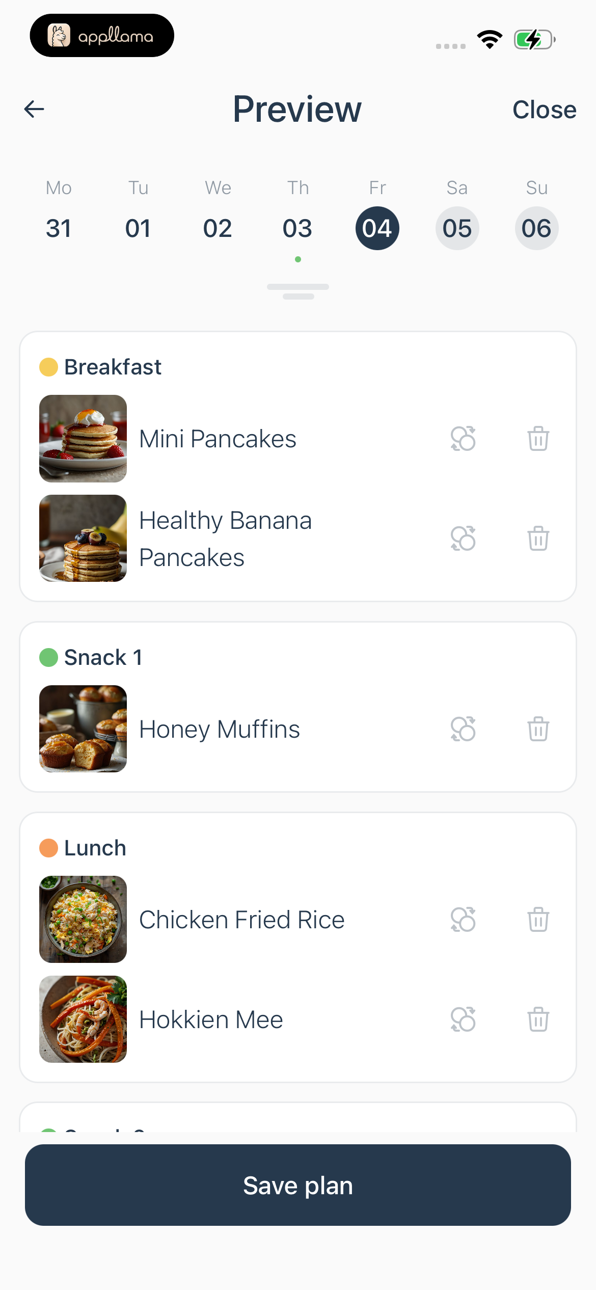 Meal Plan Preview