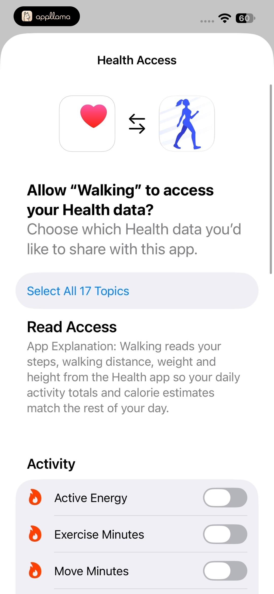 Apple Health Permission