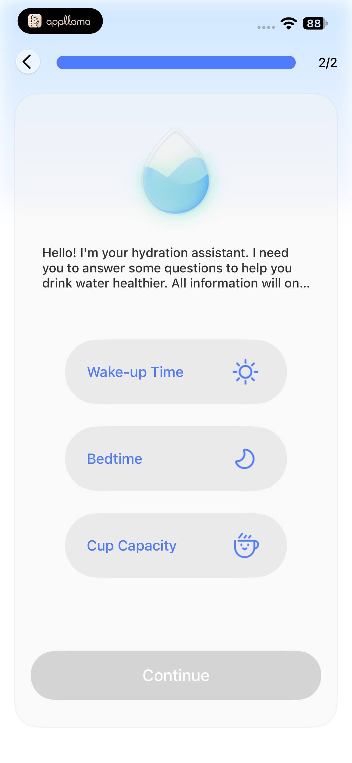 Hydration Routine Setup