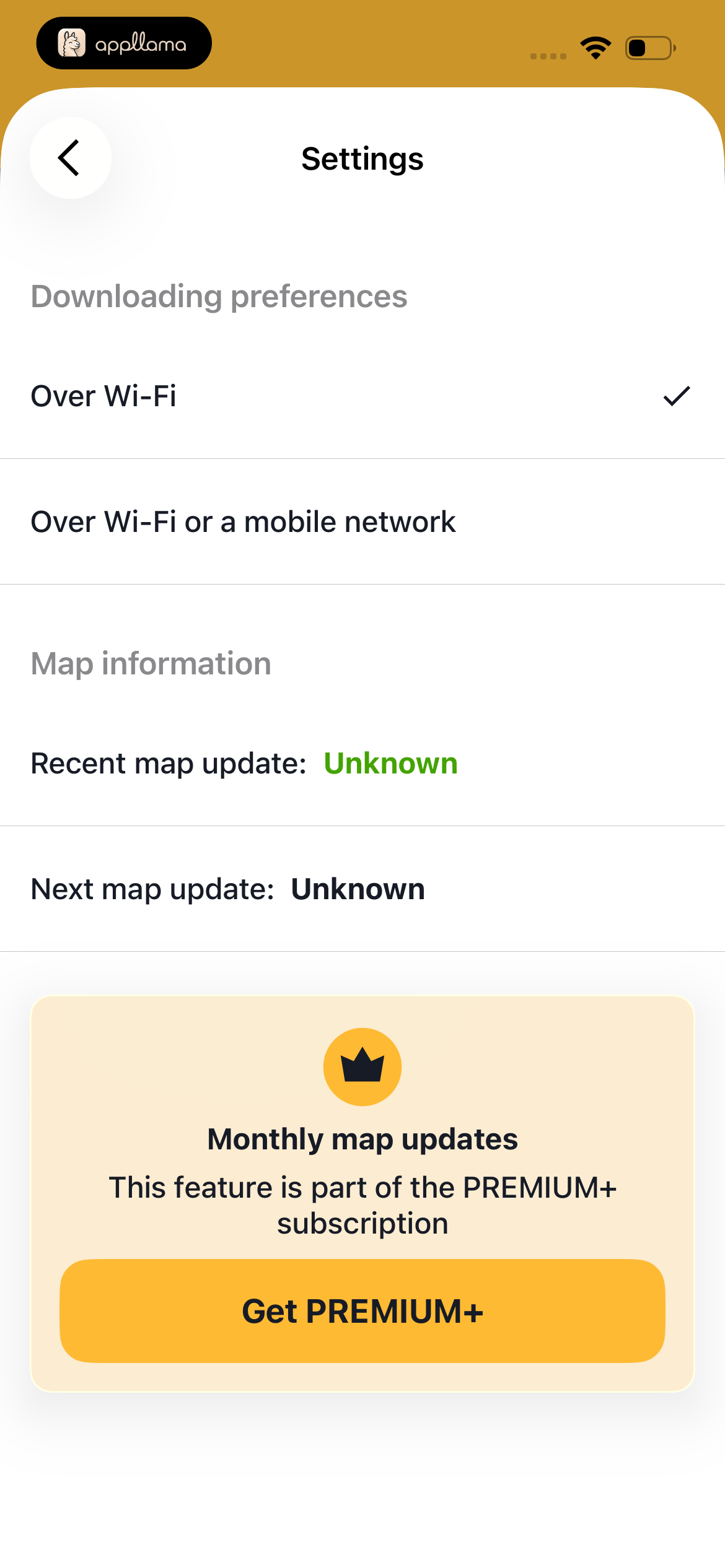 Offline Map Settings