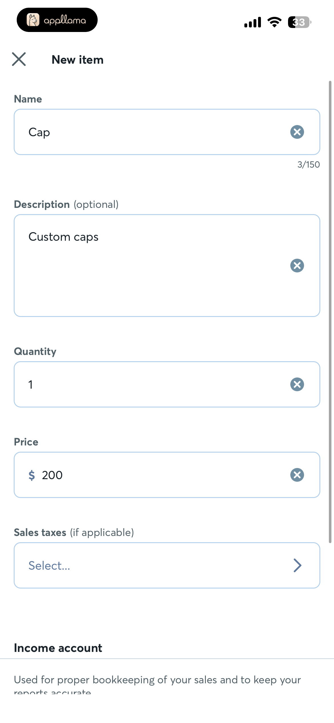 Add Estimate Item
