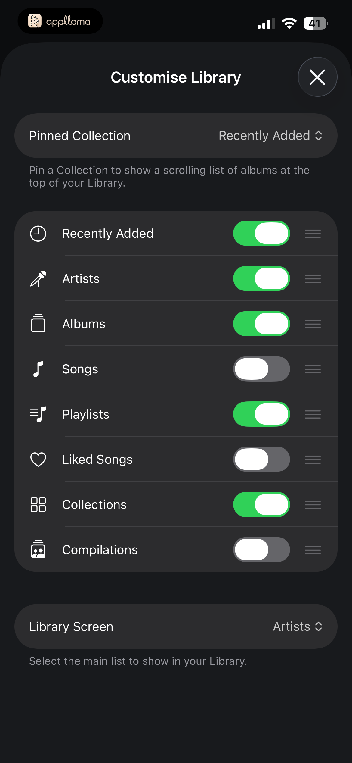 Customize Library