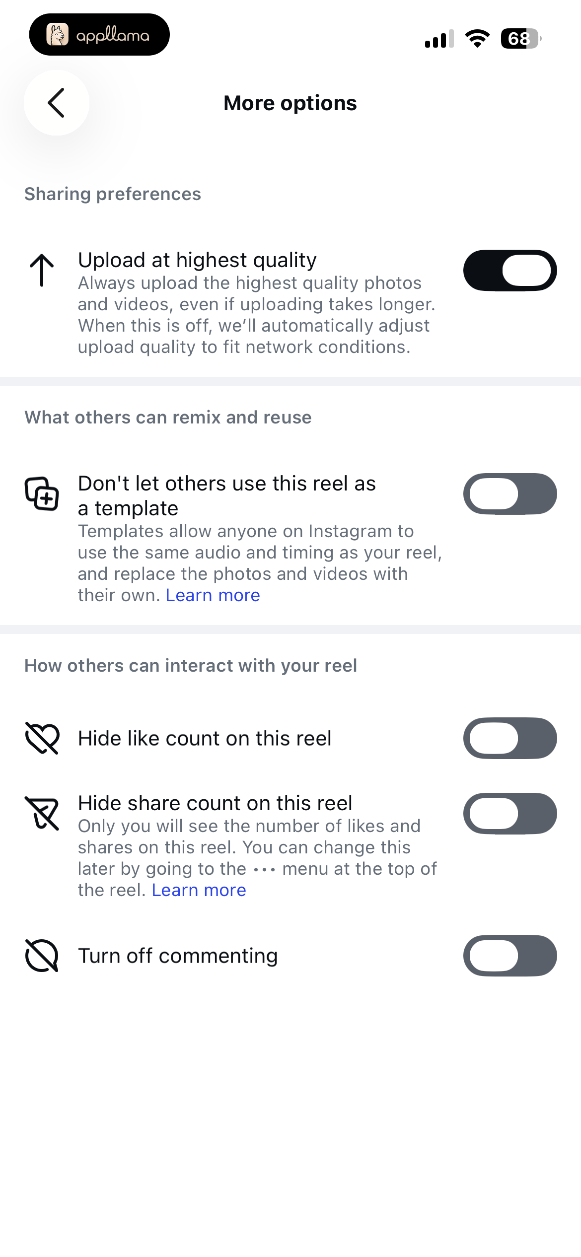 Reel More Options
