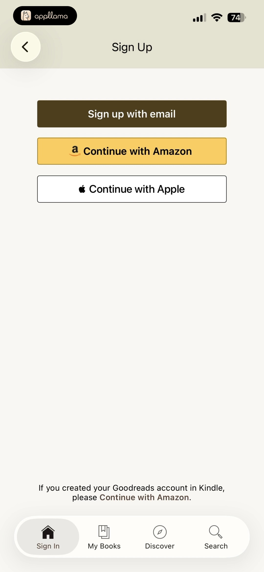 Sign Up Options