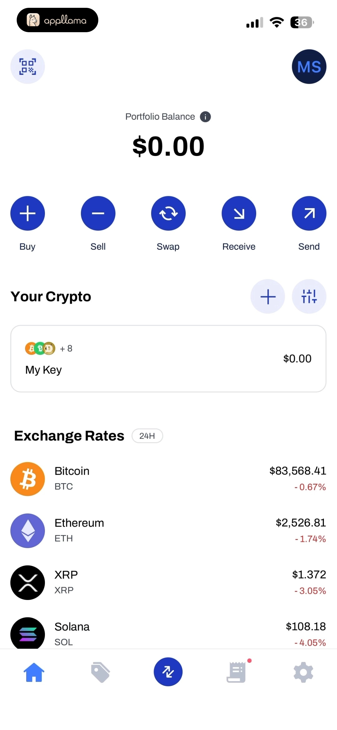 Crypto Wallet Home