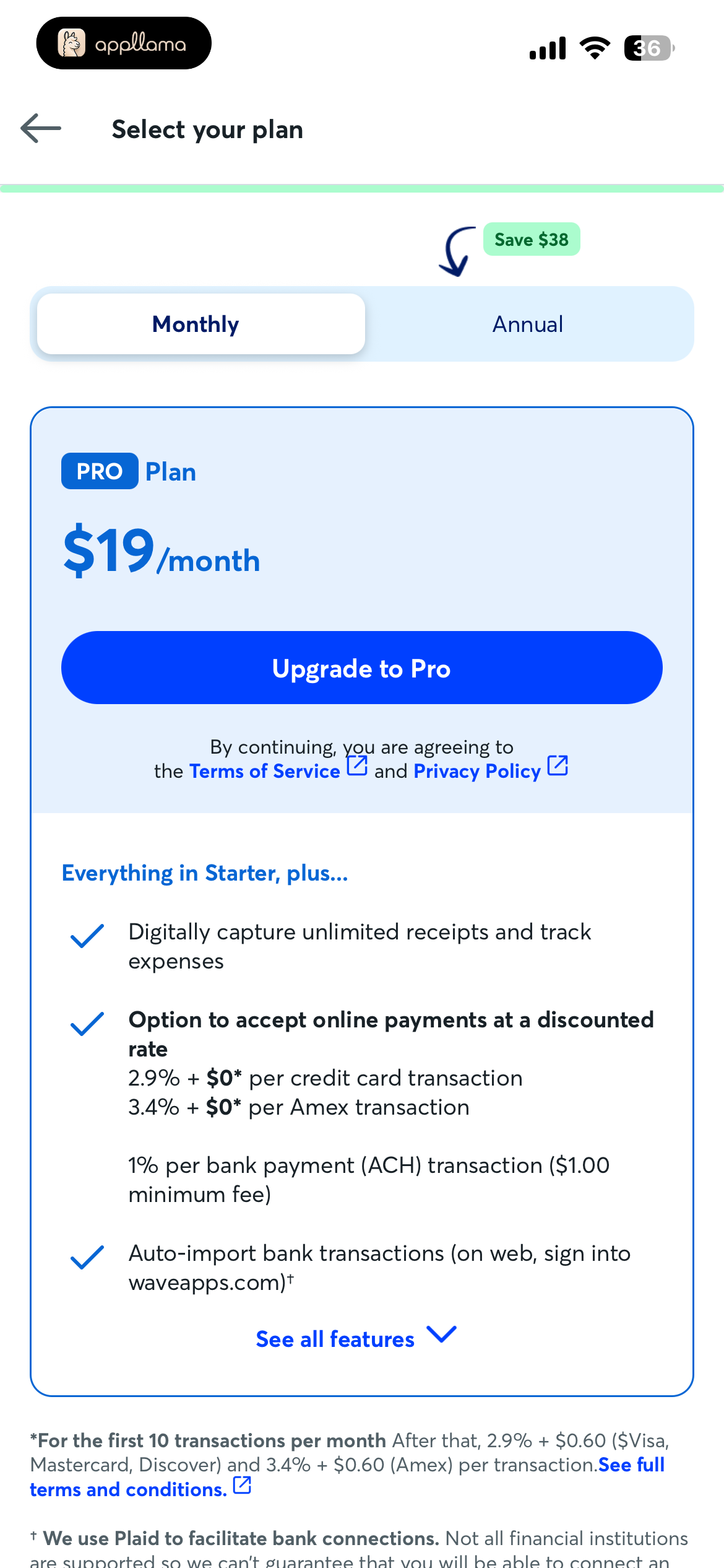 Pro Monthly Plan