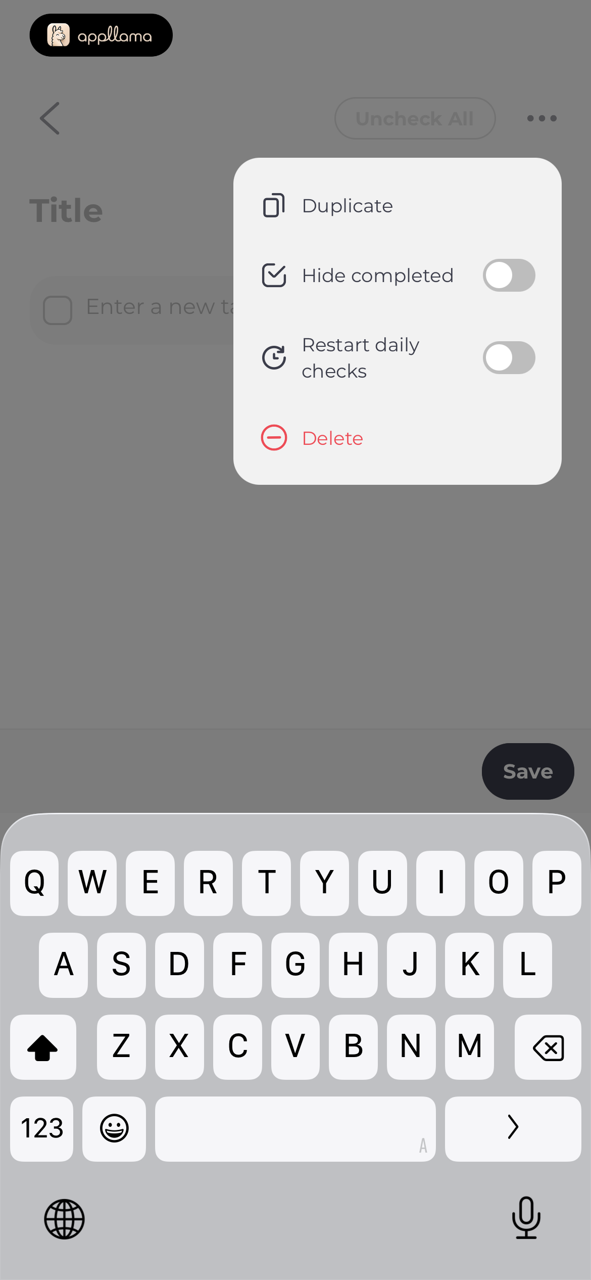 Routine Edit Menu