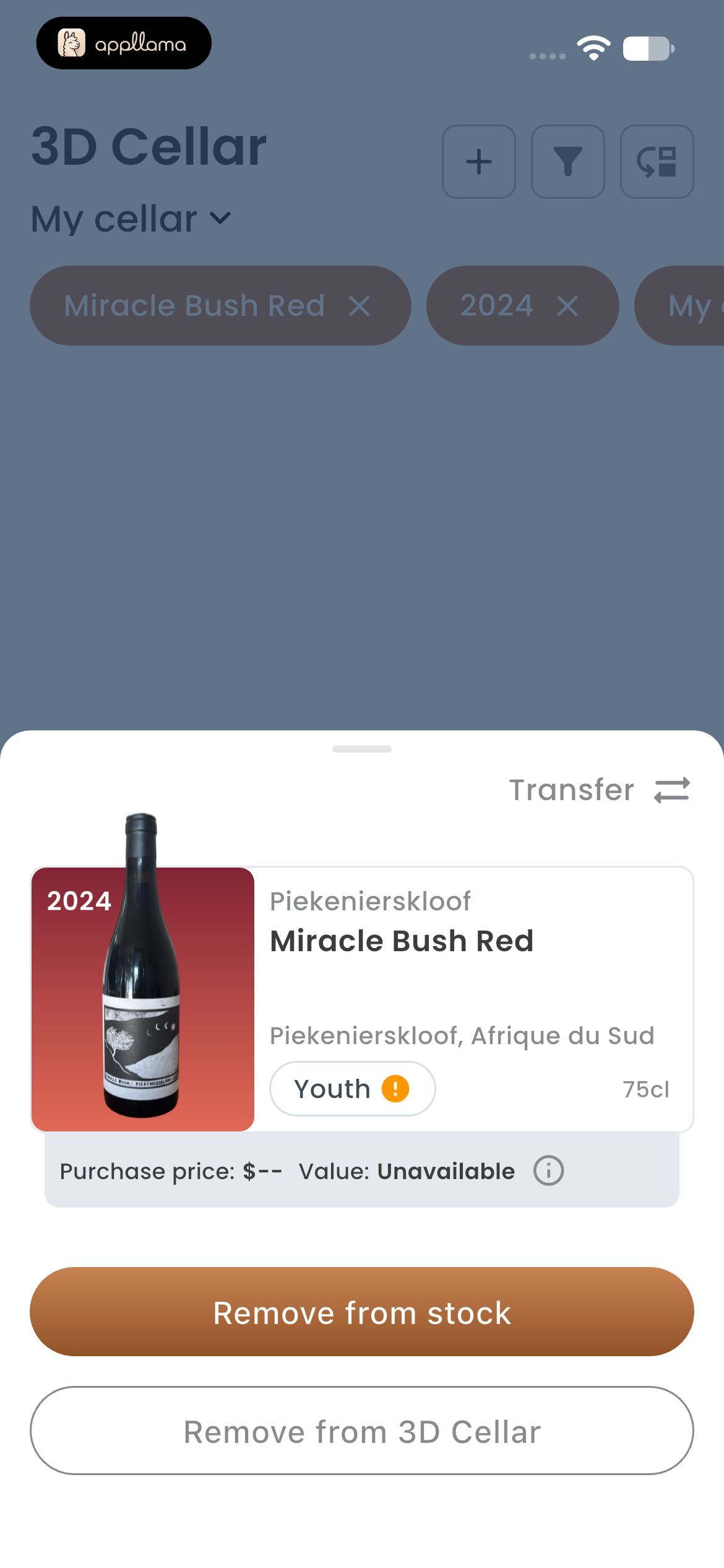 Wine Stock Removal Options