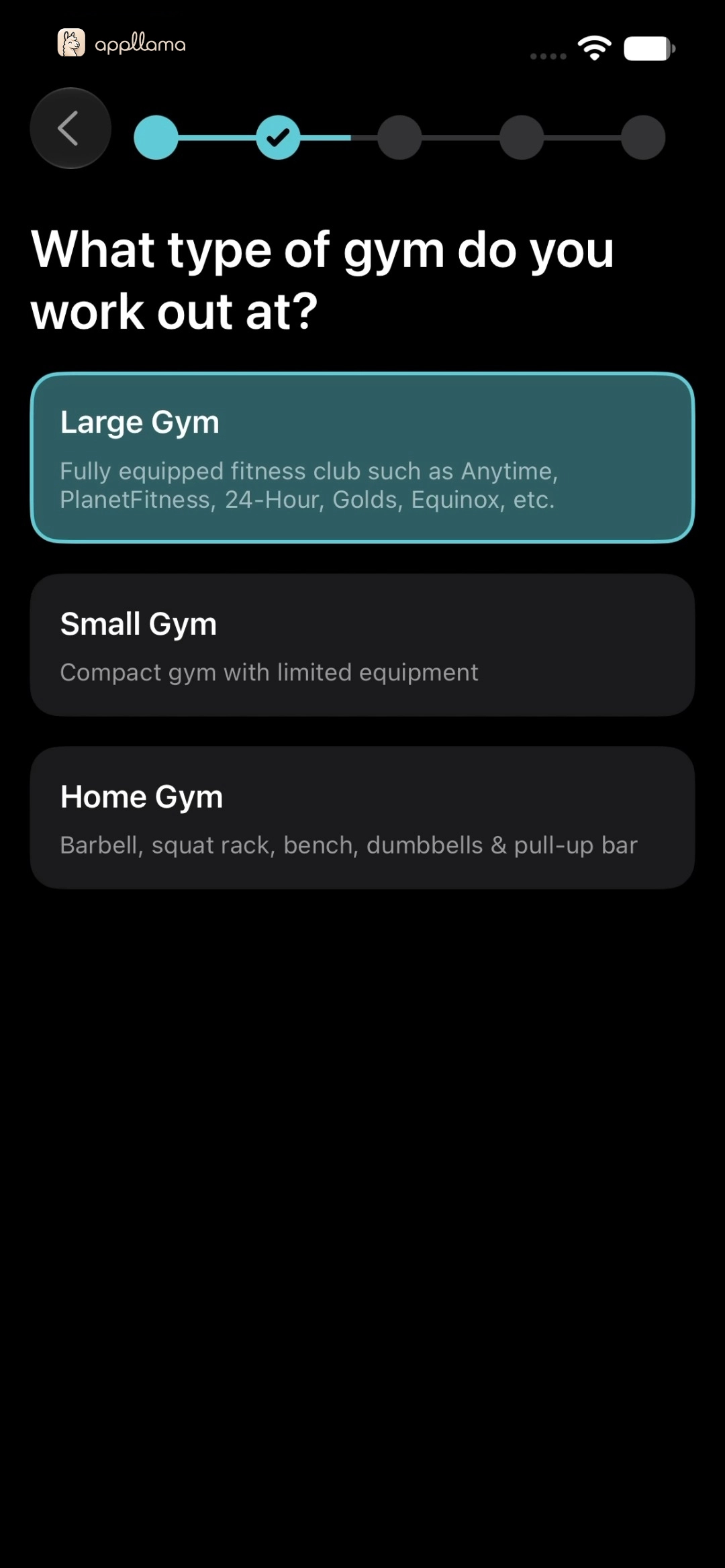 Gym Type Selection