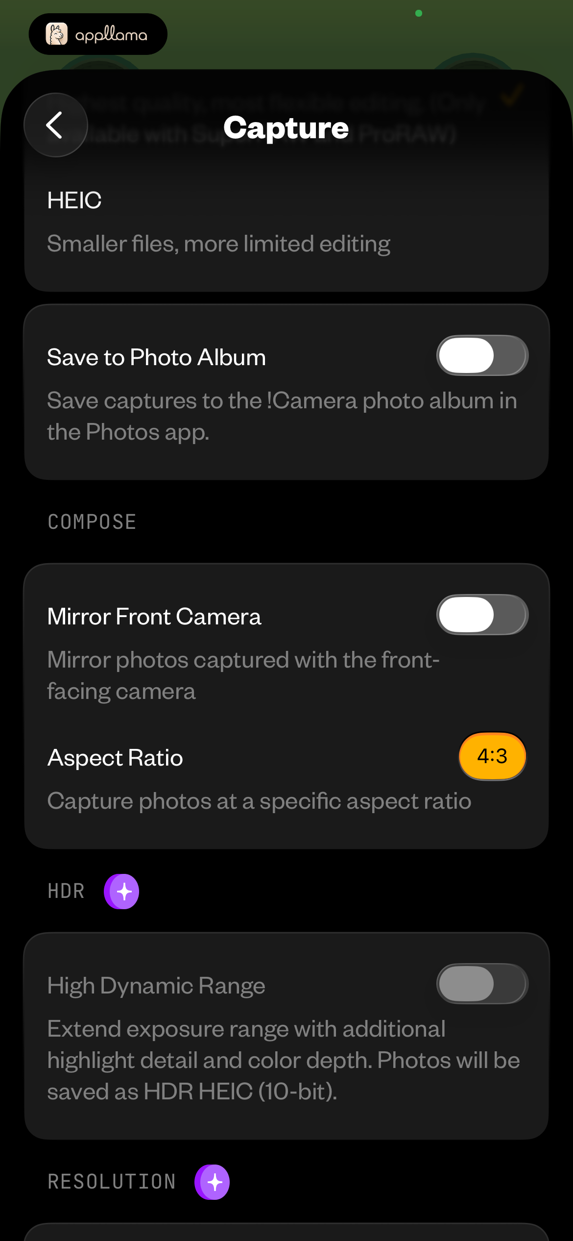 Capture Options