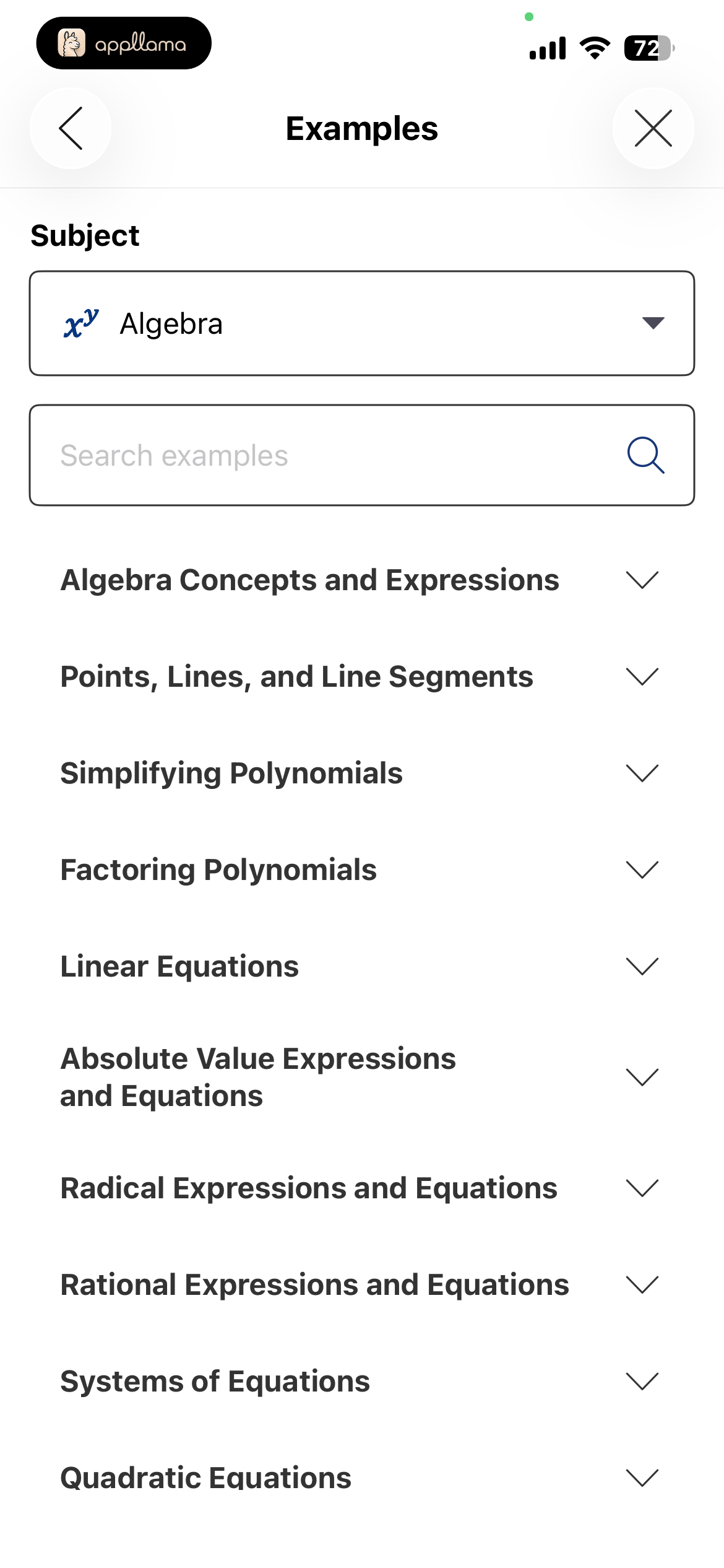 Example Categories
