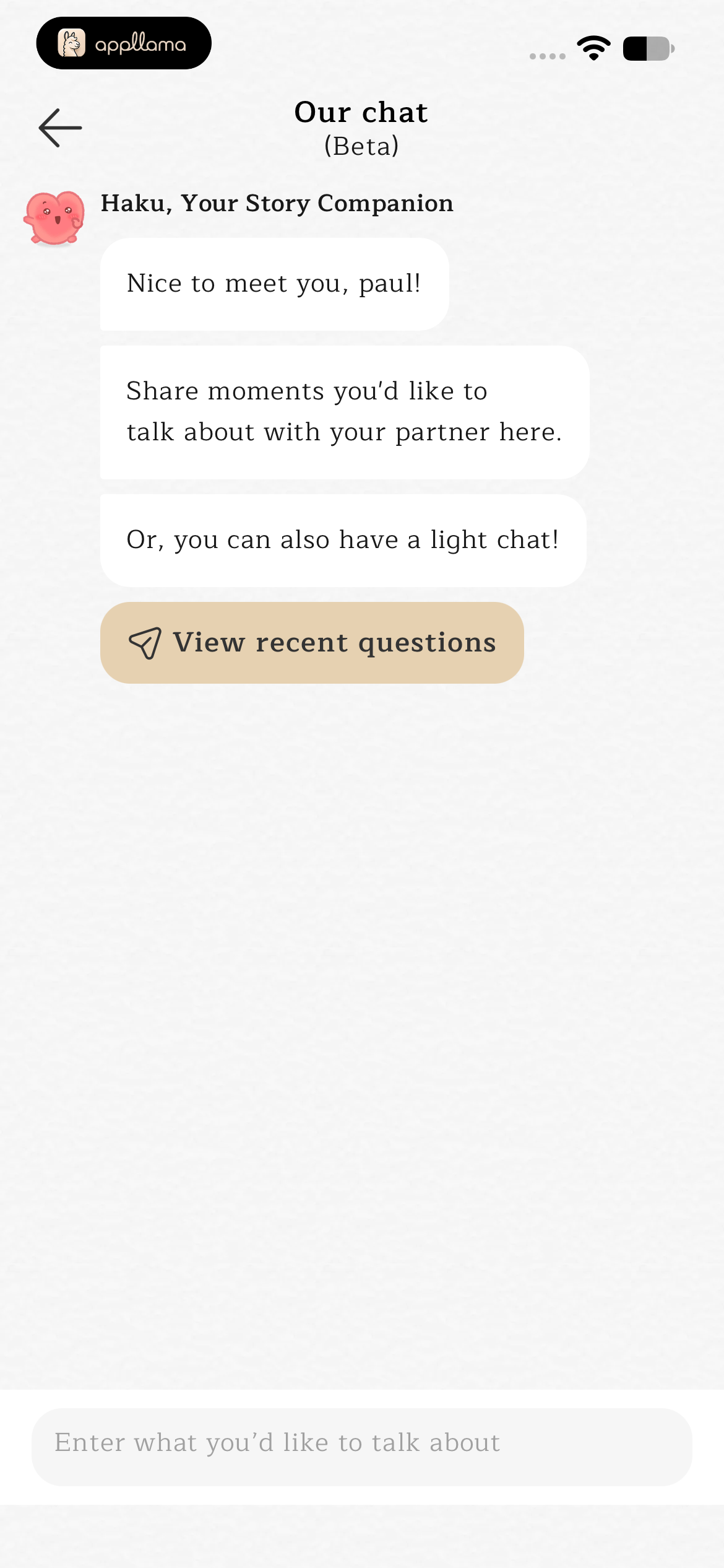 Couple Chat Introduction