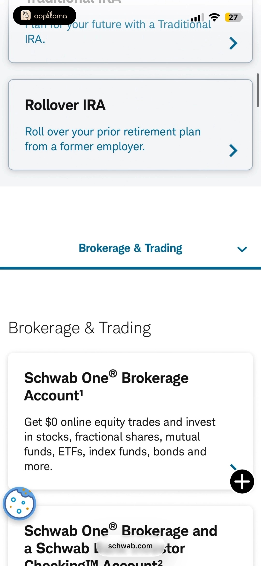 Account Type Selection
