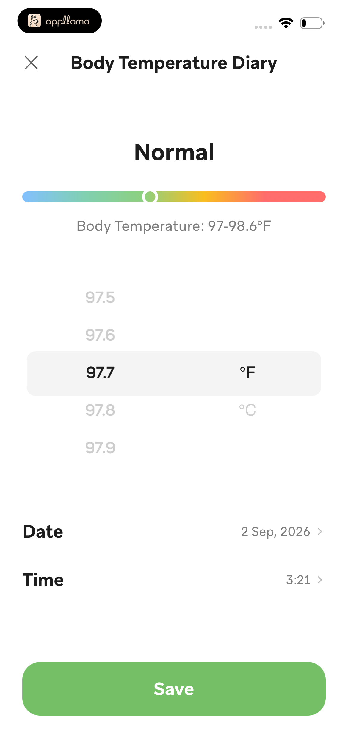 Body Temperature Diary