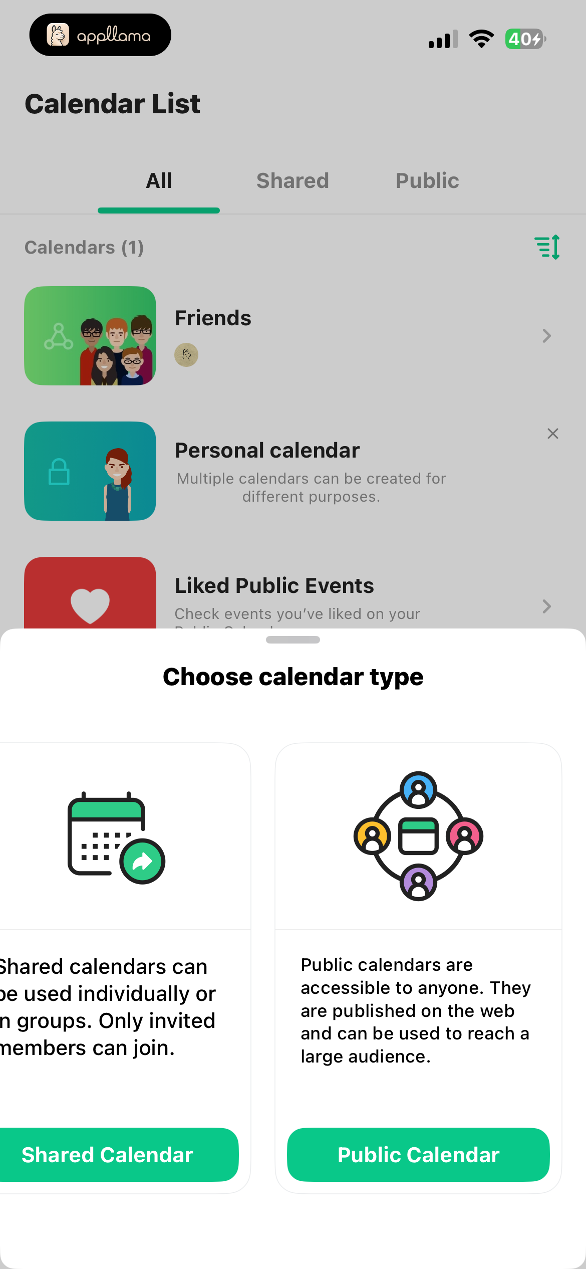 Choose Calendar Type