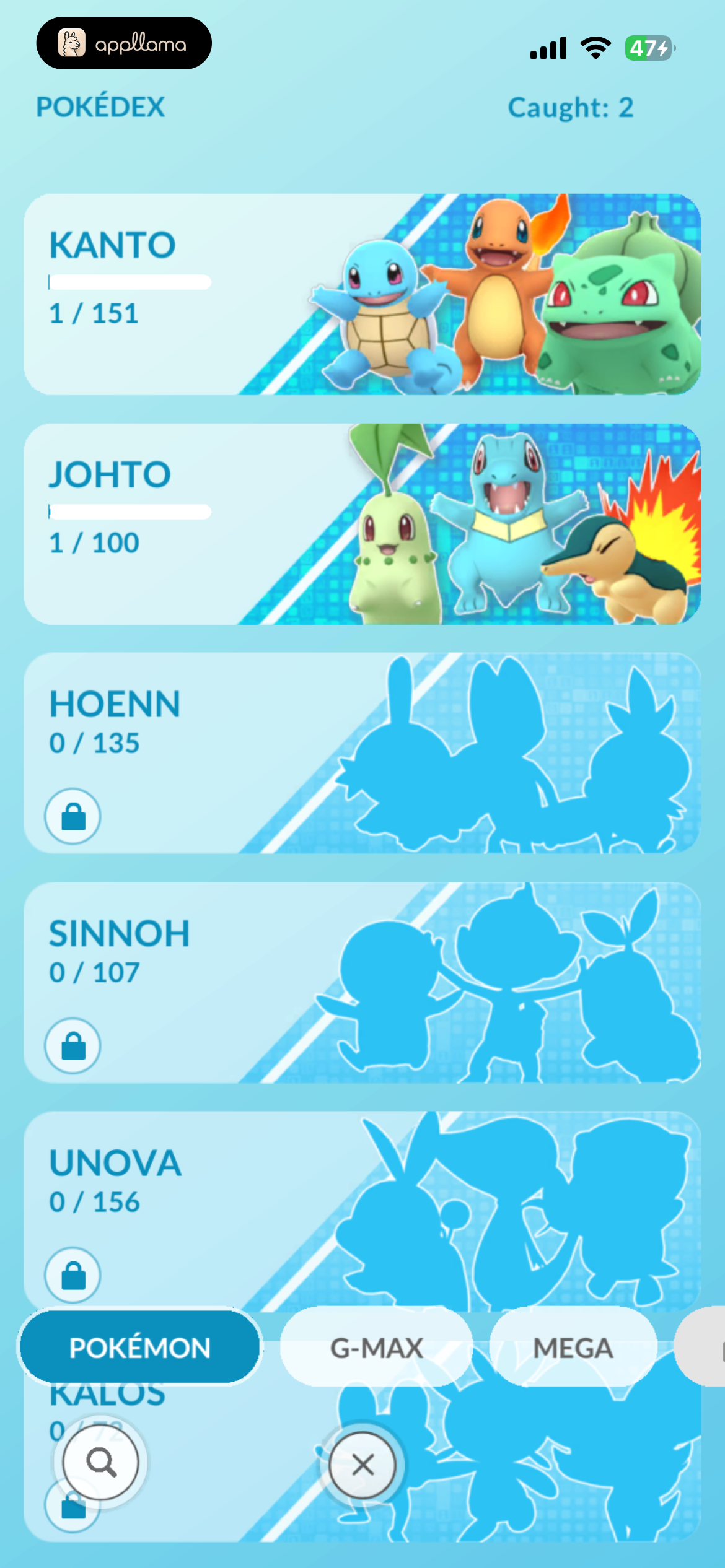 Pokédex Region Selector
