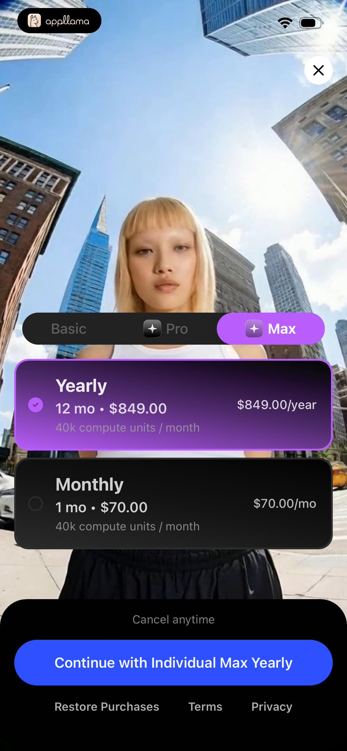 Max Plan Paywall
