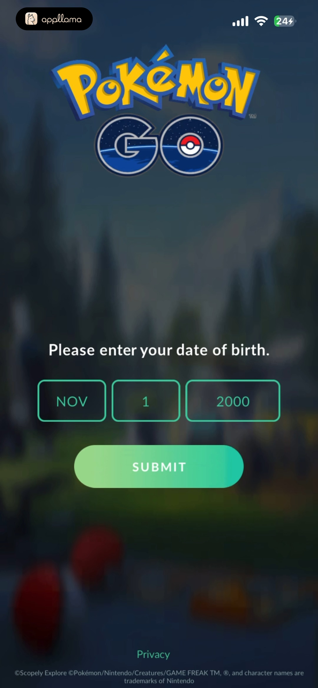 Date of Birth Entry