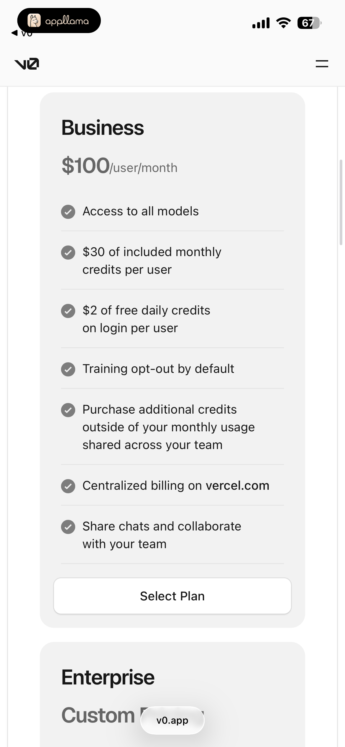 Plans and Pricing - Business