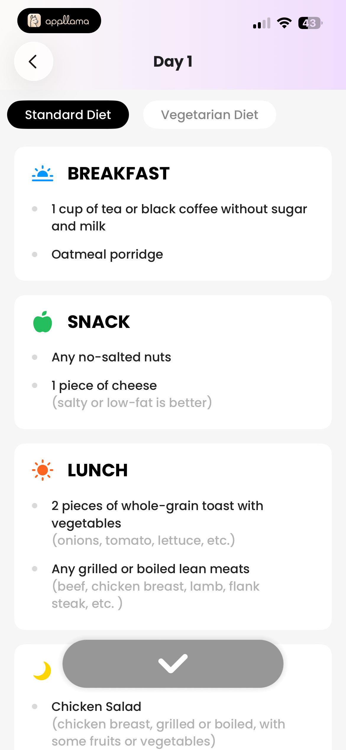 Meal Plan Day
