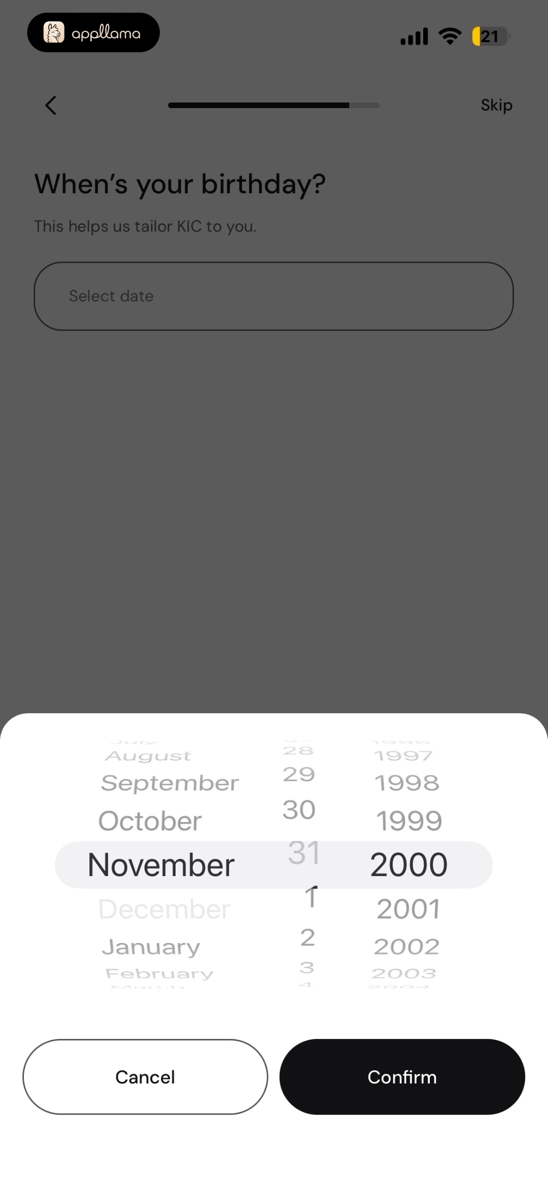 Birthday Date Picker
