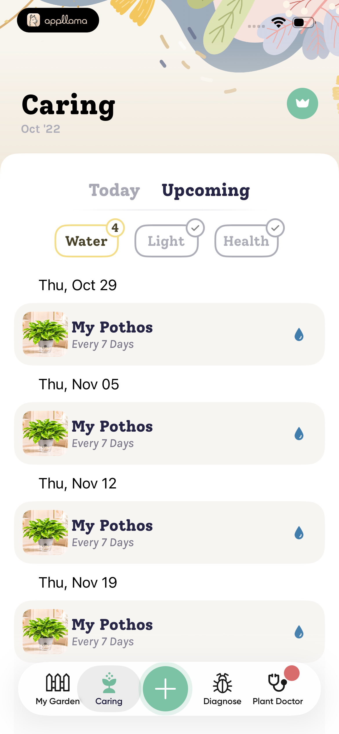 Upcoming Plant Care