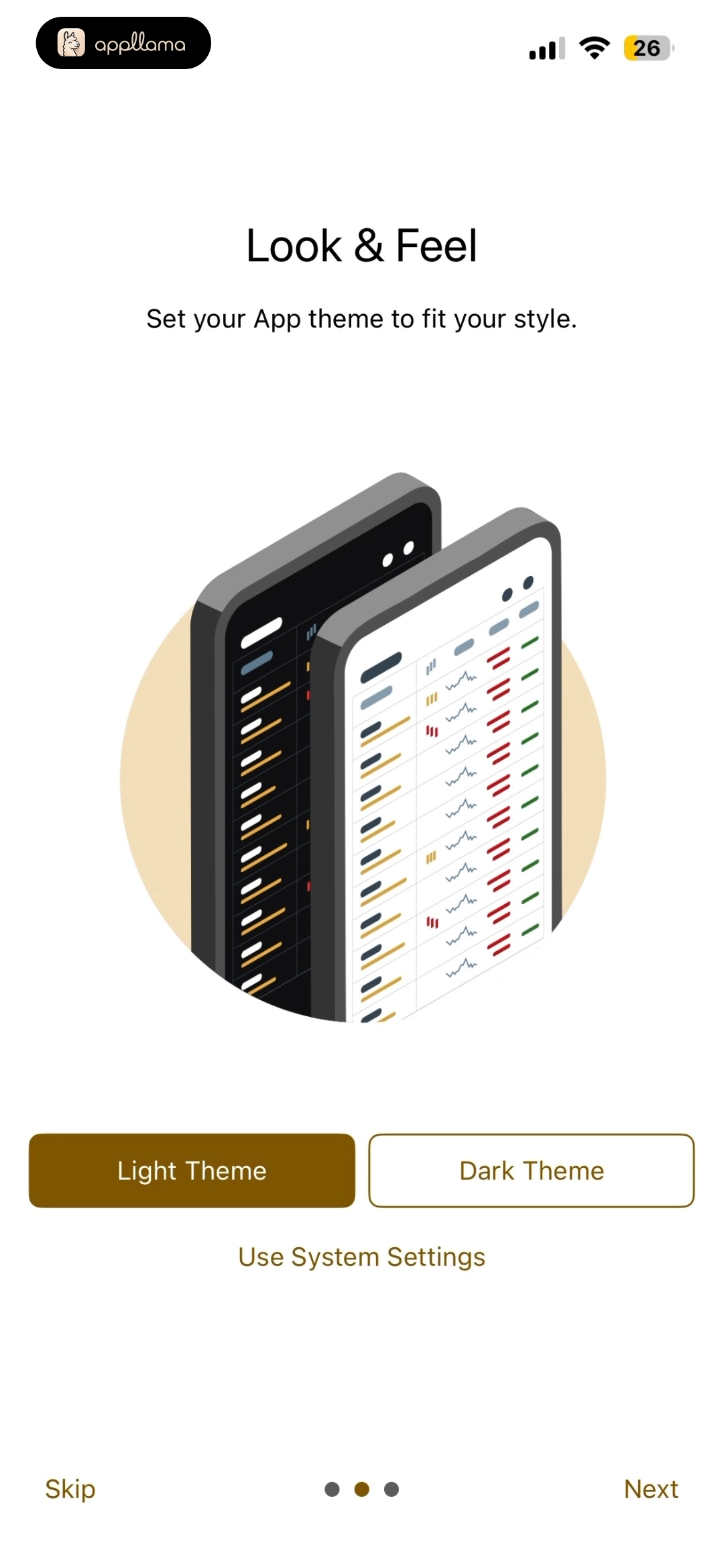 Light Theme Selection