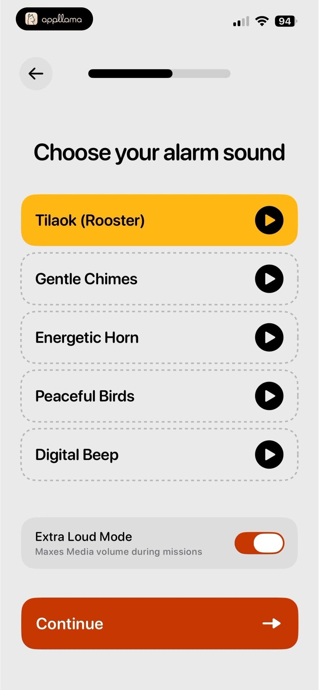 Alarm Sound Selection