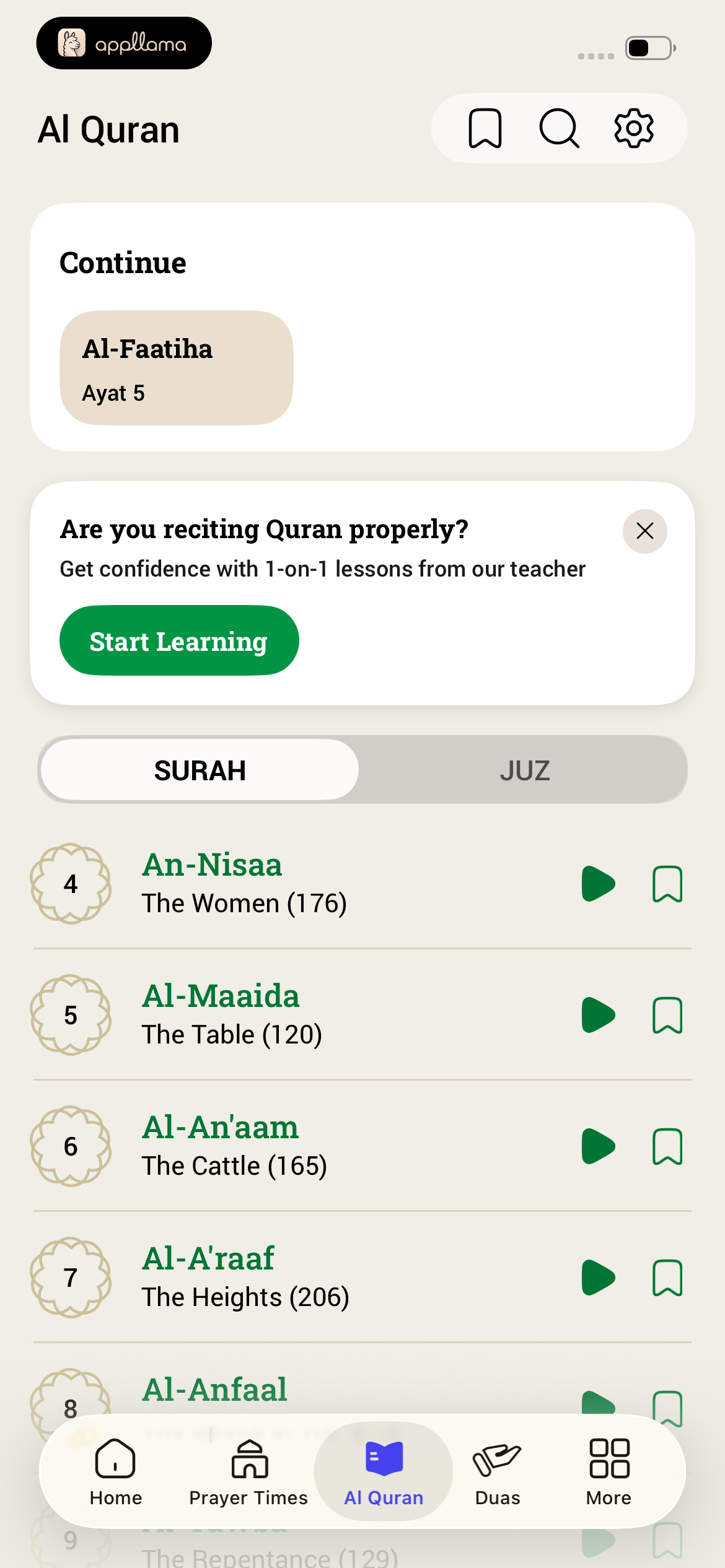Surah List